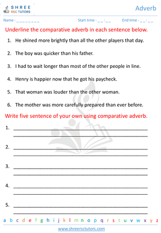 Grade 5  English worksheet: Adverb