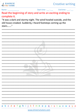 Grade 5  English worksheet: Creative writing