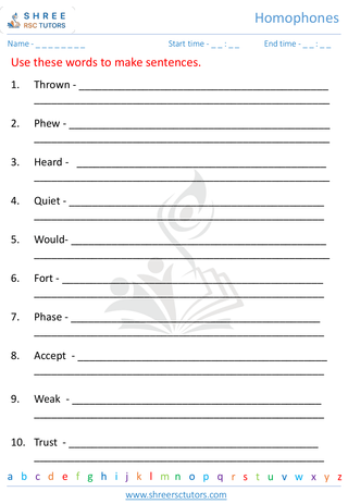 Grade 5  English worksheet: Homophones