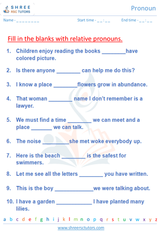 Grade 5  English worksheet: Pronoun