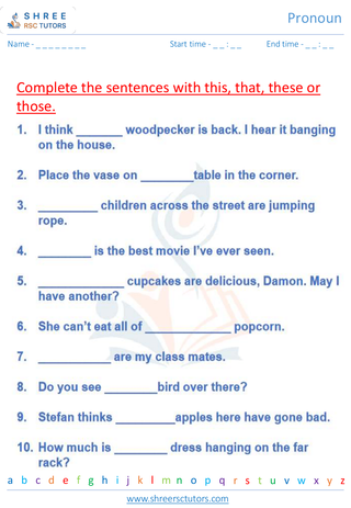 Grade 6  English worksheet: Pronoun