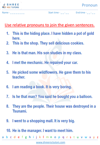 Grade 6  English worksheet: Pronoun