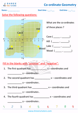 Grade 6  Maths worksheet: Coordinate Geometry - Draw coordinates