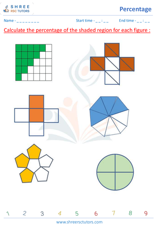 Grade 6  Maths worksheet: Percentage math