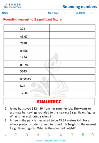 Grade 6  Maths worksheet: Rounding numbers - Rounding numbers nearest to 2 decimal place