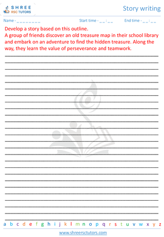 Grade 7  English worksheet: Story writing