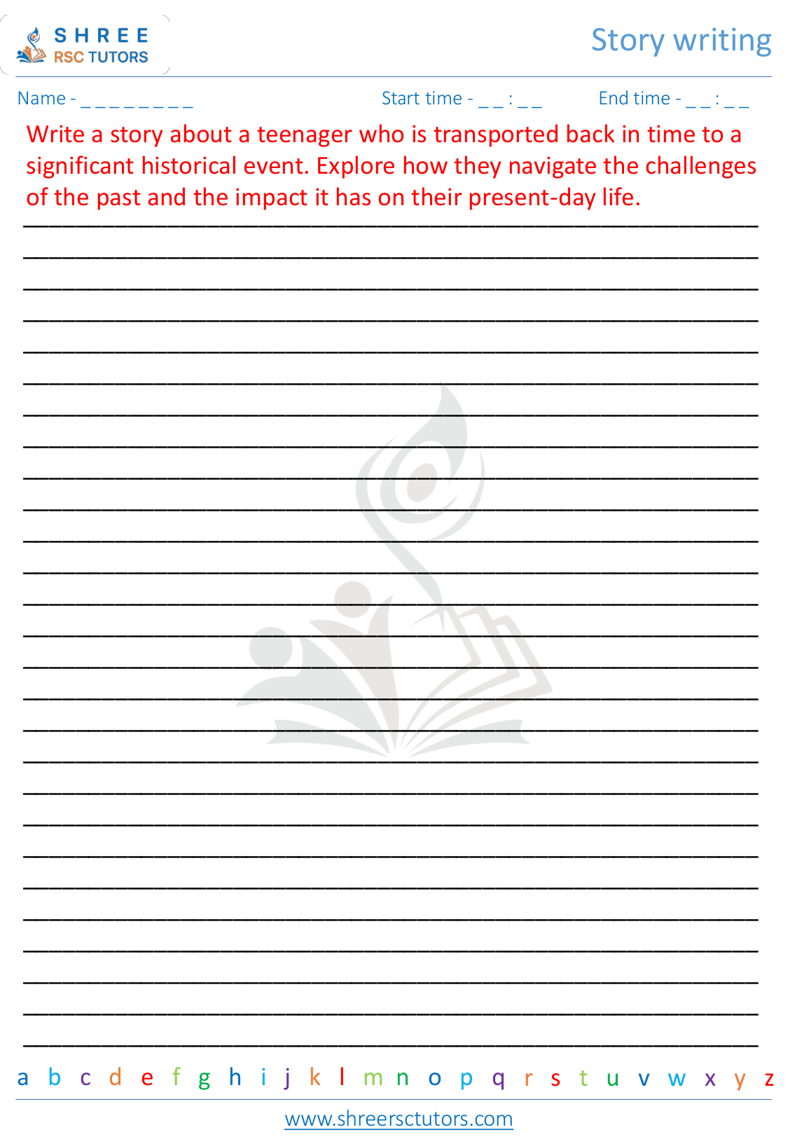Story writing worksheets for Grade 7 English | shree rsc tutors