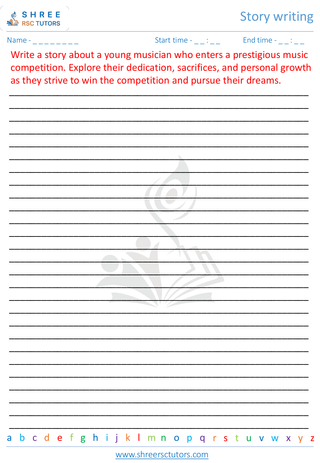 Grade 7  English worksheet: Story writing