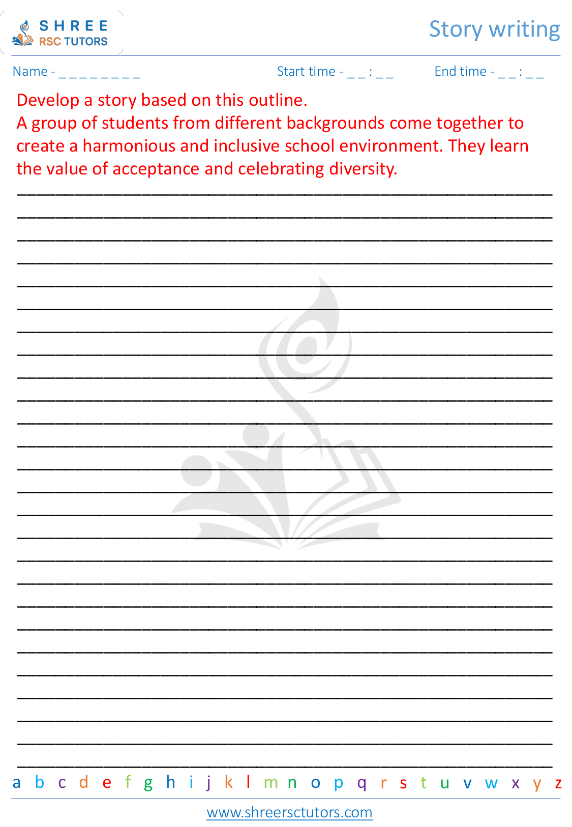 Story writing worksheets for Grade 7 English | shree rsc tutors