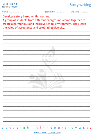 Grade 7  English worksheet: Story writing
