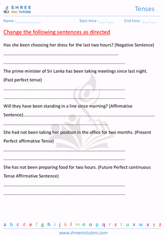 Grade 7  English worksheet: Tense