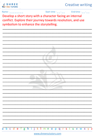 Grade 8  English worksheet: Creative writing