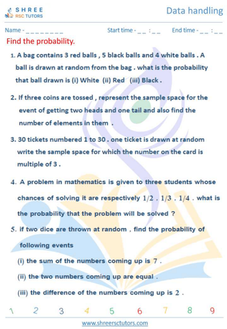 Grade 8  Maths worksheet: Data statistics