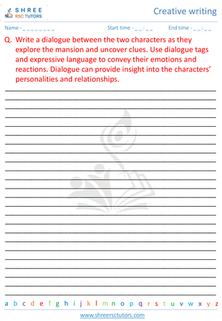 Grade 9  English worksheet: Creative writing