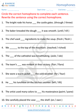 KS1 SATs  English worksheet: Homophones
