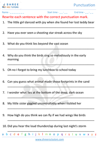 KS1 SATs  English worksheet: Punctuation