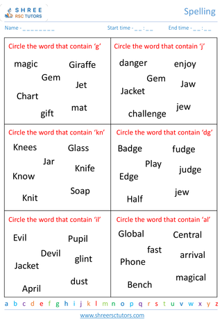 KS1 SATs  English worksheet: Spelling - Categorising words