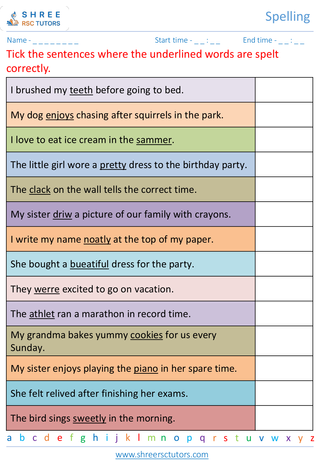 KS1 SATs  English worksheet: Spelling - Spelling challenge