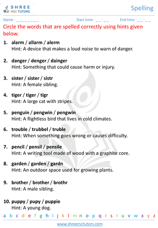 KS1 SATs  English worksheet: Spelling - Word hint