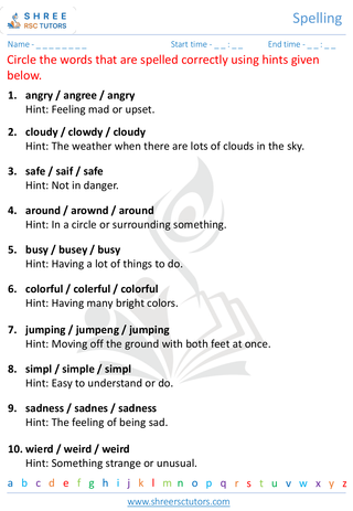 KS1 SATs  English worksheet: Spelling - Word hint