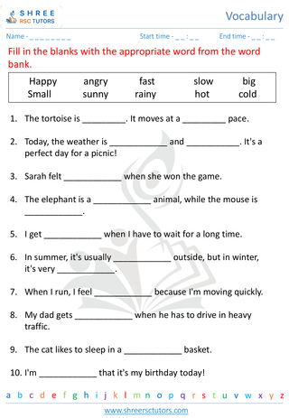 KS1 SATs  English worksheet: Vocabulary