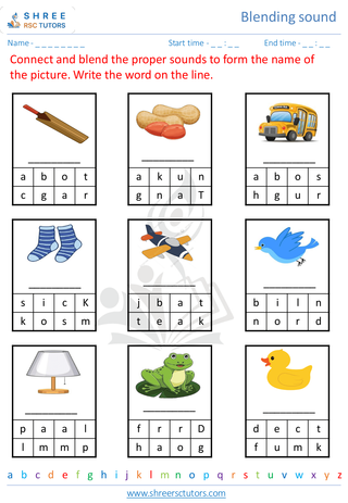 Kindergarten  English worksheet: Blending sound