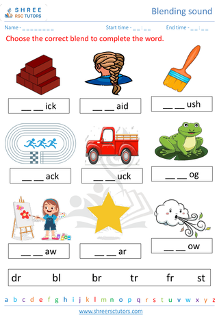 Kindergarten  English worksheet: Blending sound