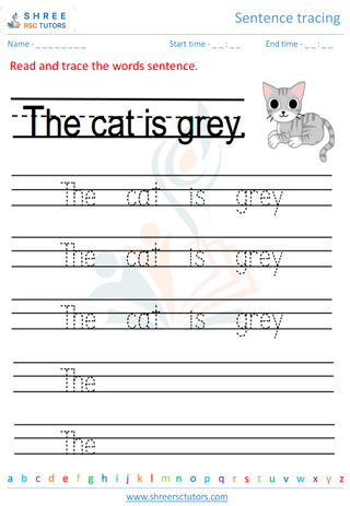 Kindergarten  English worksheet: Sentence tracing
