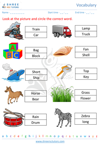 Kindergarten  English worksheet: Vocabulary