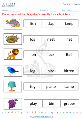 Kindergarten  English worksheet: Vocabulary