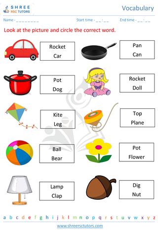 Kindergarten  English worksheet: Vocabulary