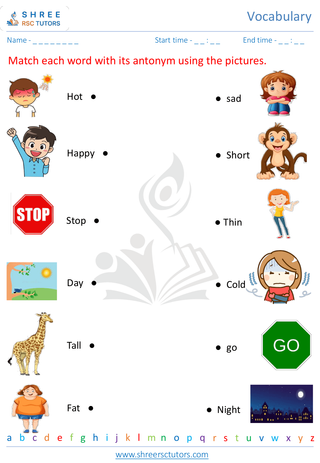 Kindergarten  English worksheet: Vocabulary