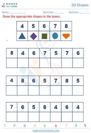 Kindergarten  Maths worksheet: Geometric shapes - Identify and Draw 2D Shapes