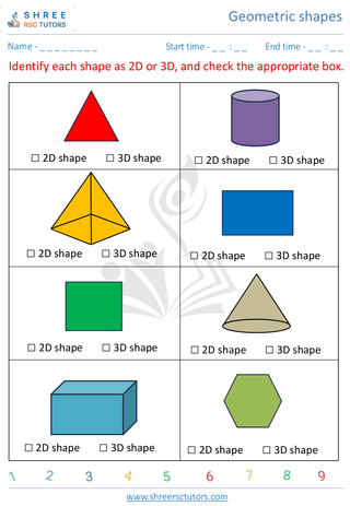 Kindergarten  Maths worksheet: Geometric shapes - Identify 3D Shapes