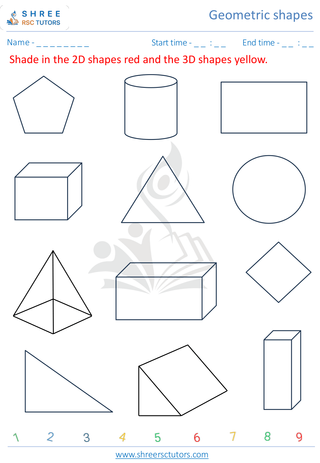 Kindergarten  Maths worksheet: Geometric shapes - Identify 3D Shapes