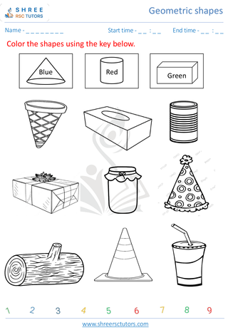 Kindergarten  Maths worksheet: Geometric shapes - Identify 3D Shapes