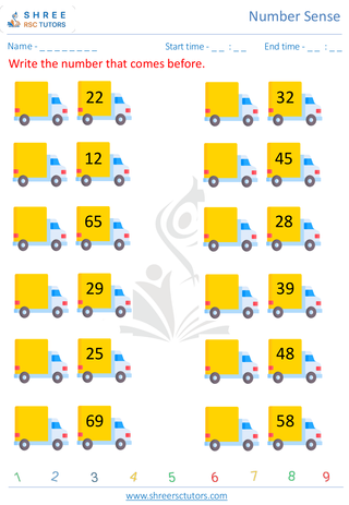 Kindergarten  Maths worksheet: Number sense - Before Numbers