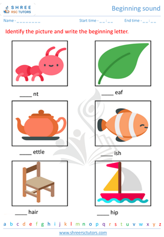 Pre Kindergarten  English worksheet: Beginning sound