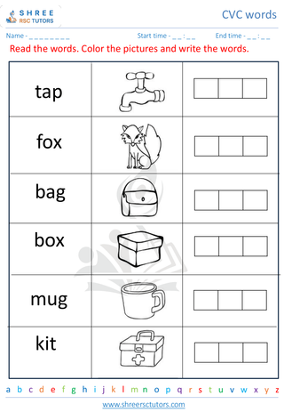 Pre Kindergarten  English worksheet: CVC Words