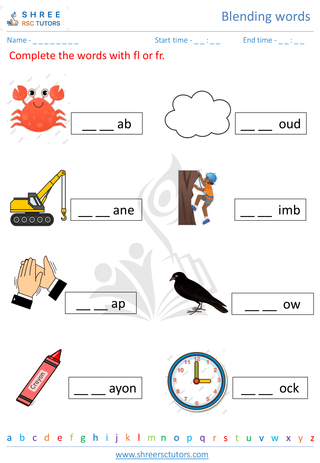 Pre Kindergarten  English worksheet: Blending words