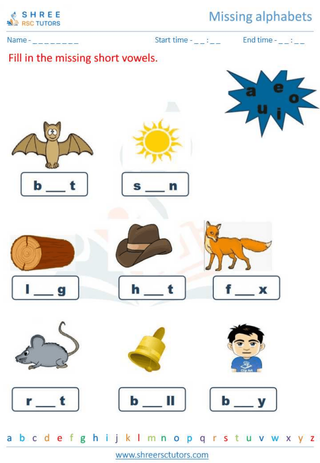 Pre Kindergarten  English worksheet: Missing alphabets