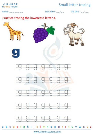 Pre Kindergarten  English worksheet: Small letter tracing