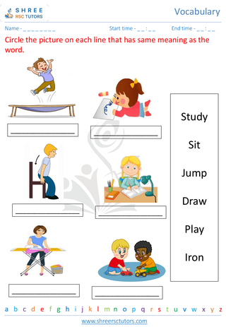 Pre Kindergarten  English worksheet: Vocabulary