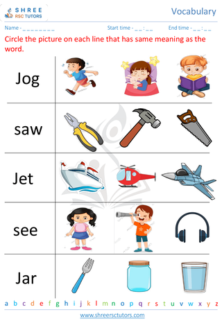 Pre Kindergarten  English worksheet: Vocabulary