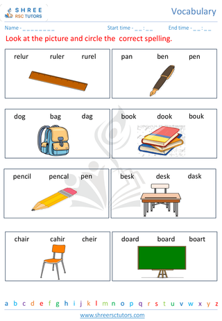 Pre Kindergarten  English worksheet: Vocabulary