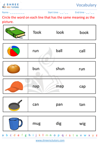 Pre Kindergarten  English worksheet: Vocabulary