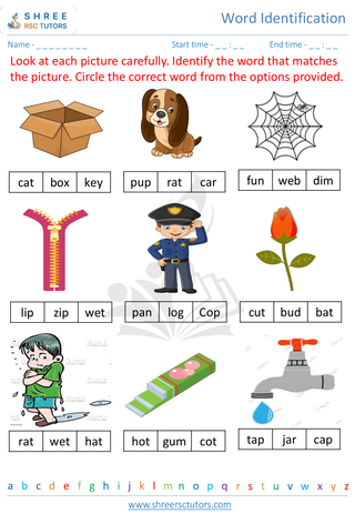 Pre Kindergarten  English worksheet: Word Identification