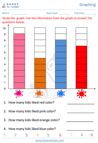 Pre Kindergarten  Maths worksheet: Graphing - Faviorate color