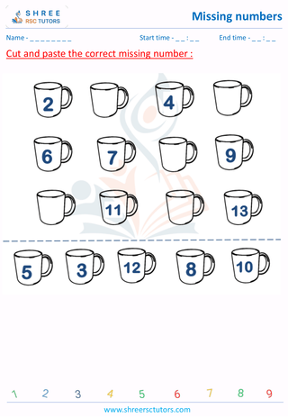 Pre Kindergarten  Maths worksheet: Numerical detection - Missing numbers