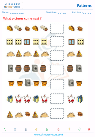 Pre Kindergarten  Maths worksheet: Patterning